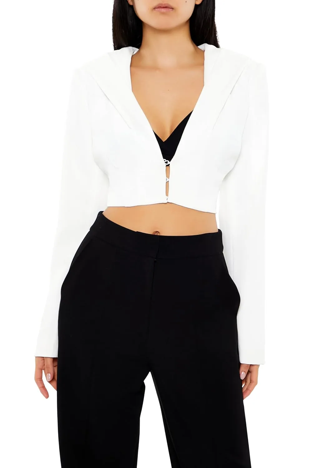 hooded cropped blazer 1