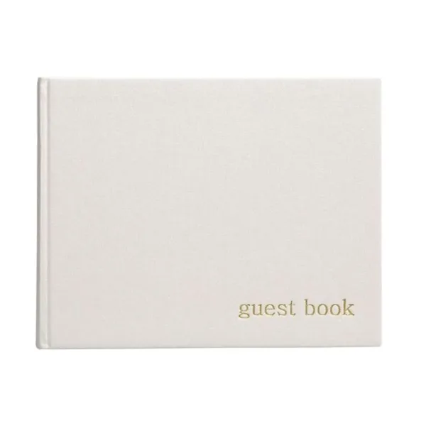 ivory linen guest book 1