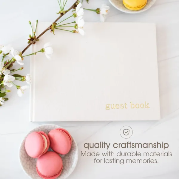 ivory linen guest book 6