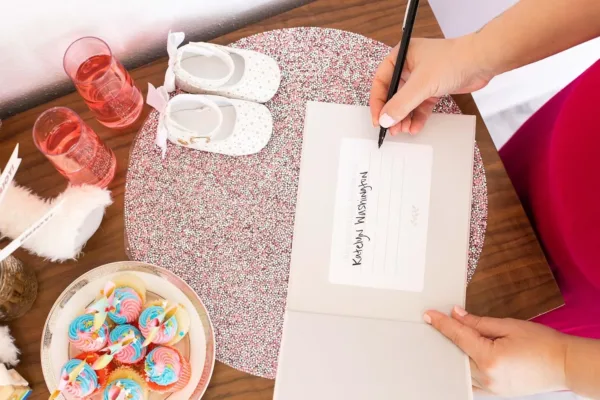 ivory linen guest book 7