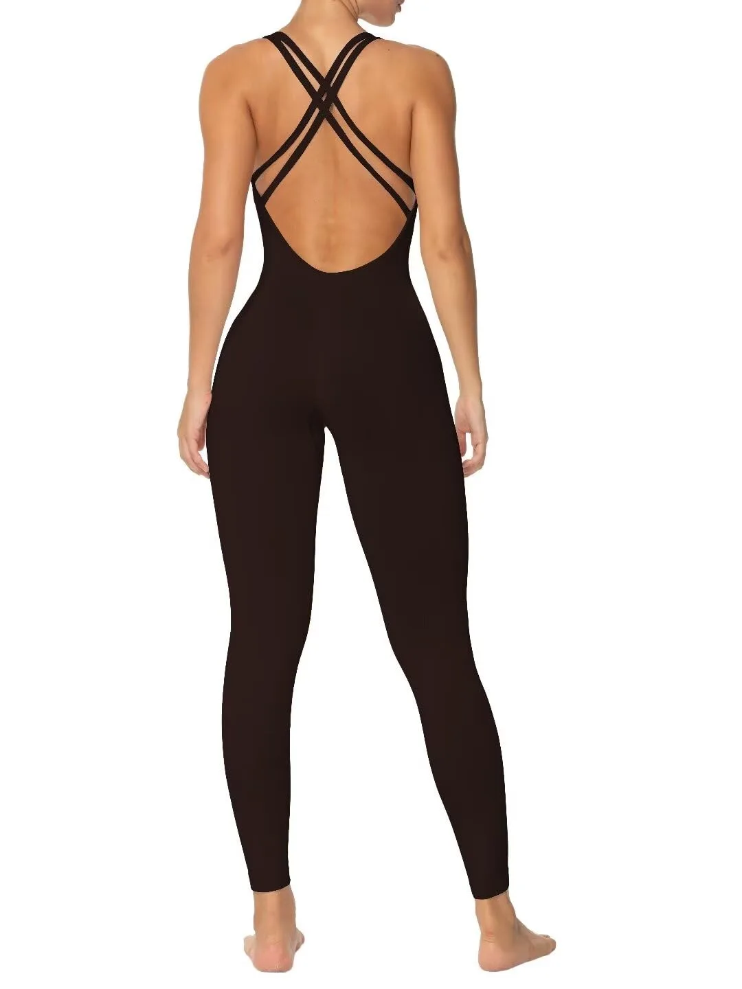 jumpsuit women backless workout 6