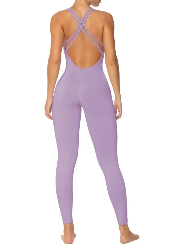 jumpsuit women backless workout 7