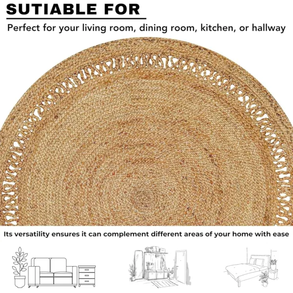 jute rug round 6