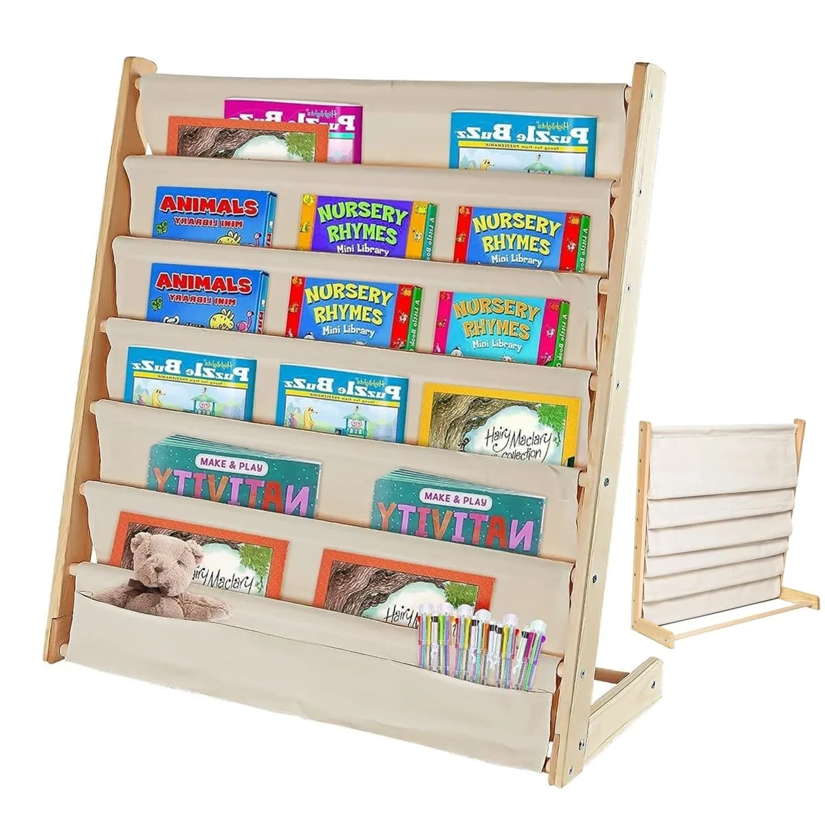 kids bookshelf wood bookrack 1