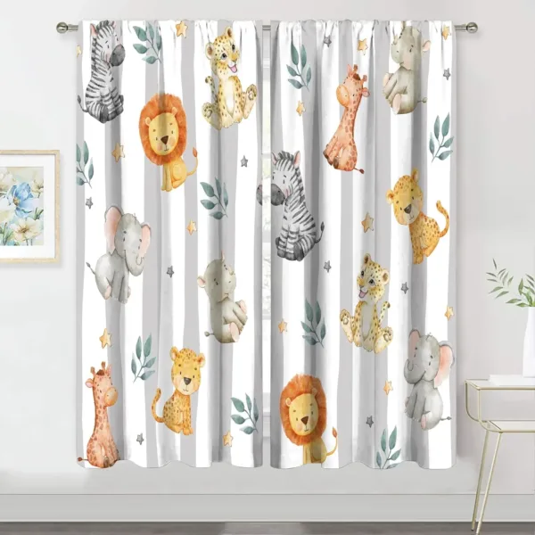 kids safari curtains 1