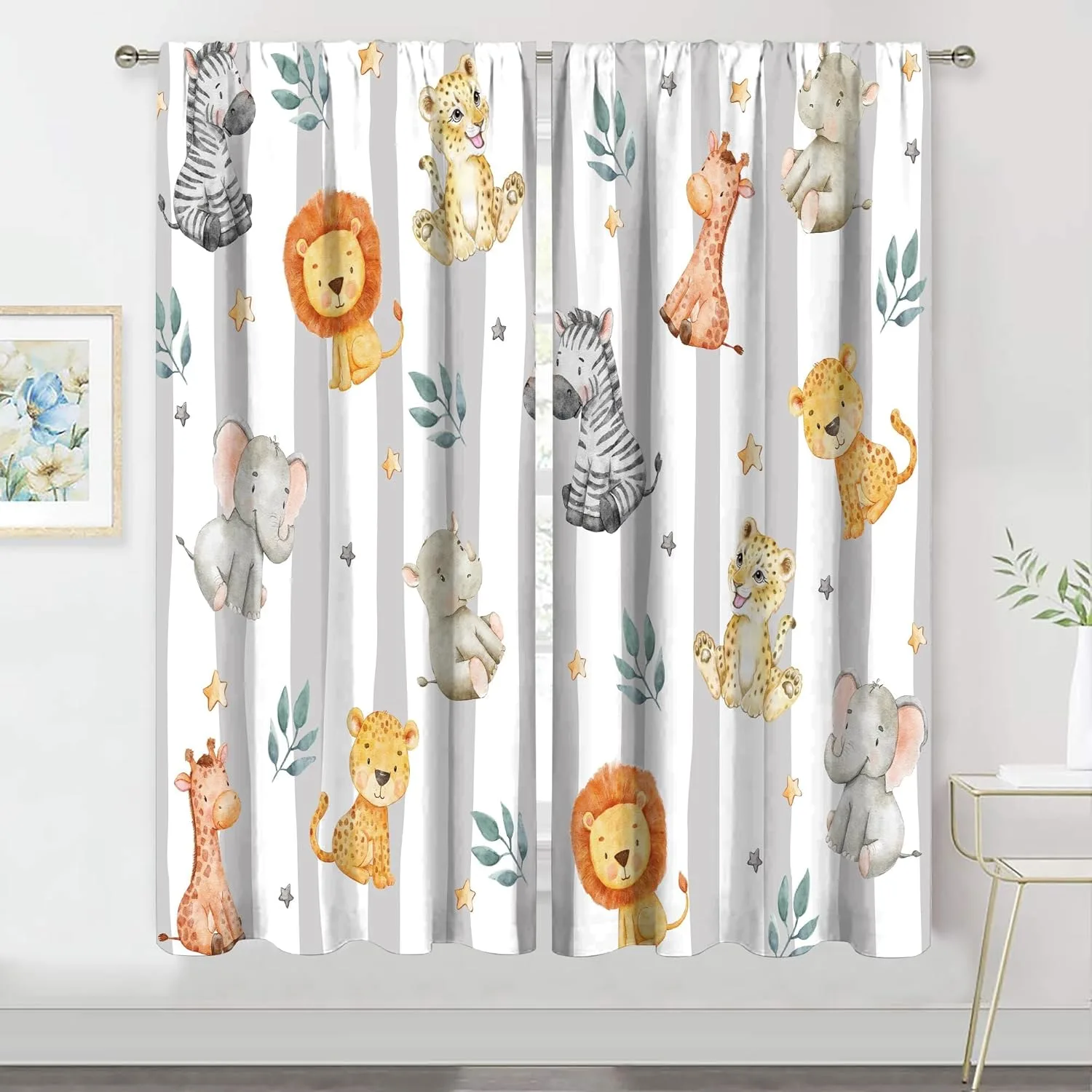 kids safari curtains 1