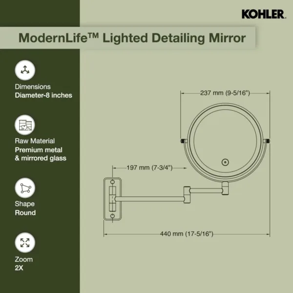 kohler lighted makeup mirror 2