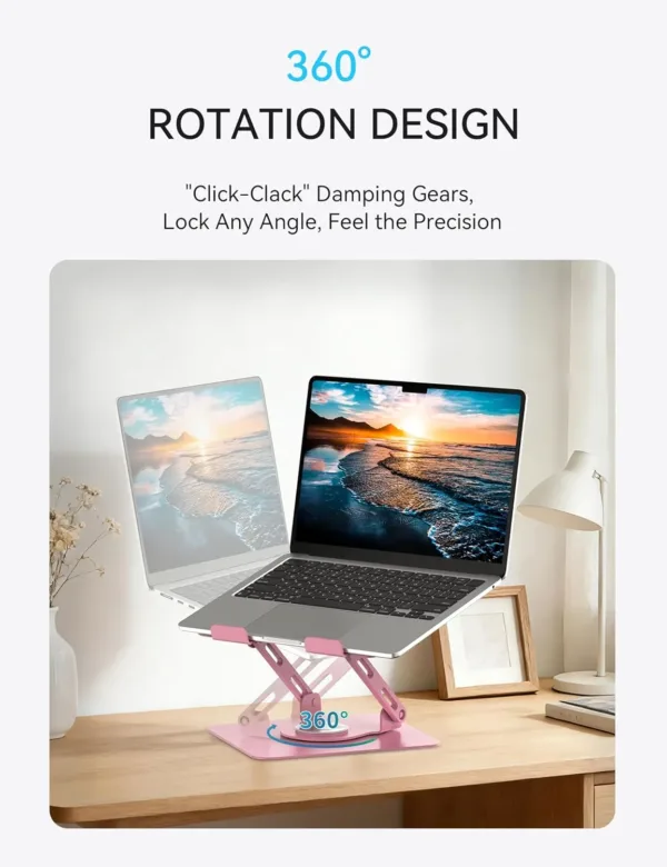 laptop stand rotating pink 2