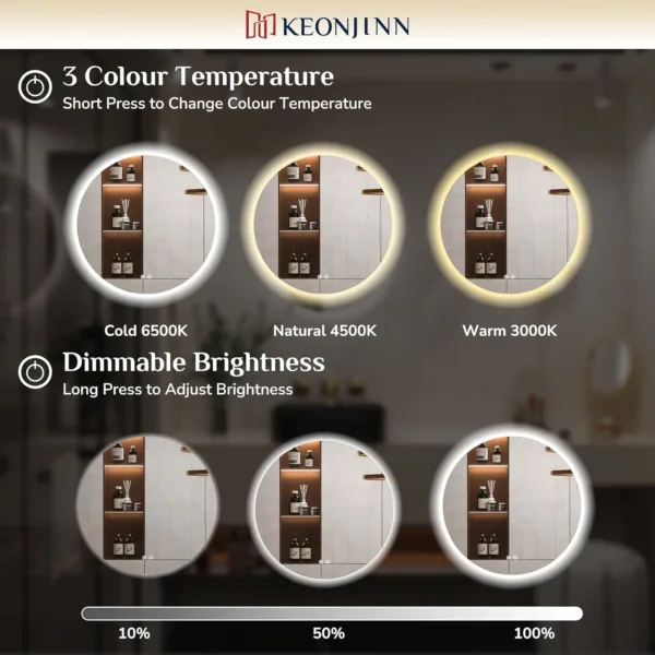 led bathroom mirror round 3