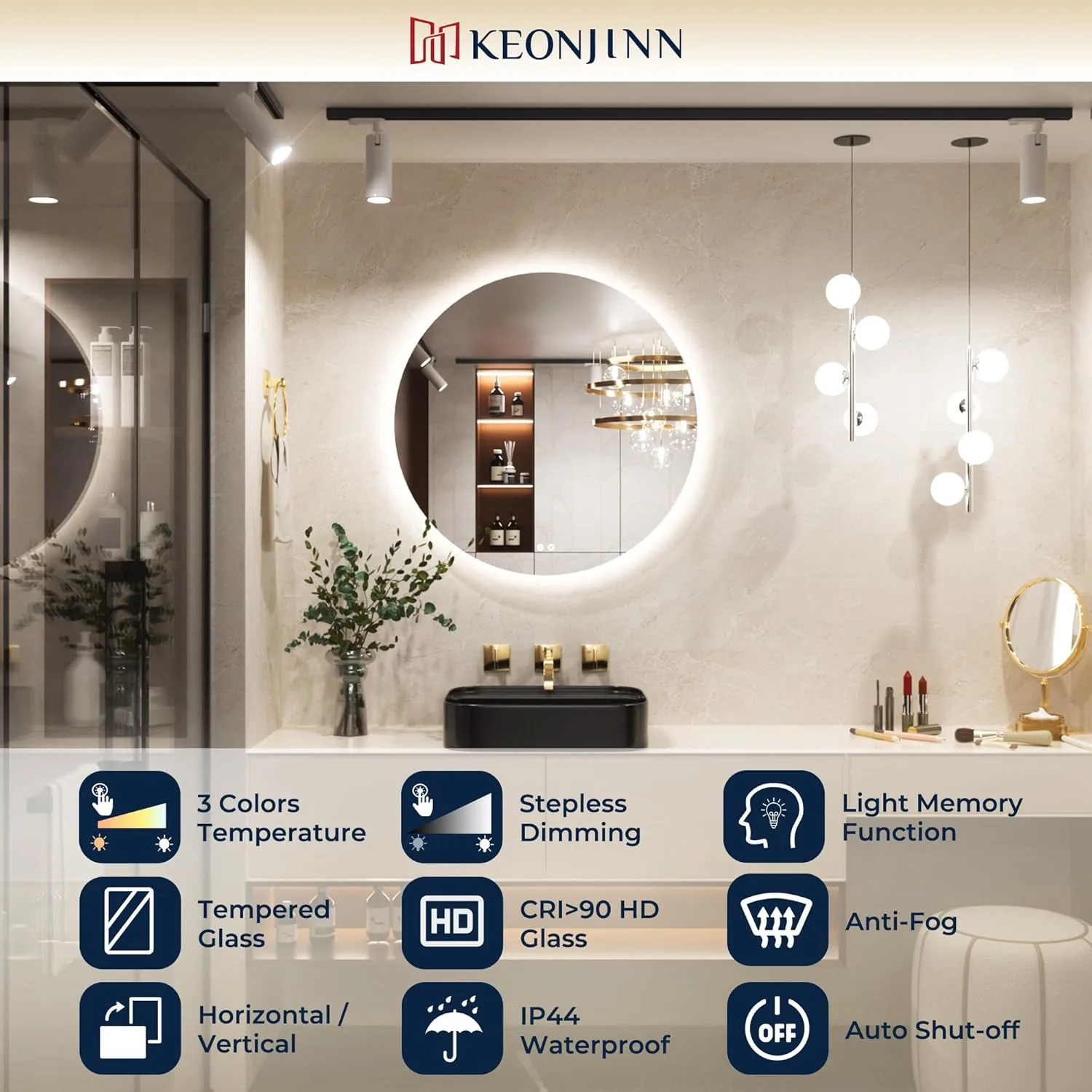 led bathroom mirror round 6