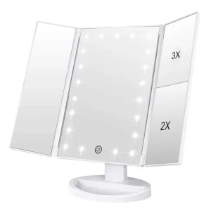 lighted makeup mirror trifold 1
