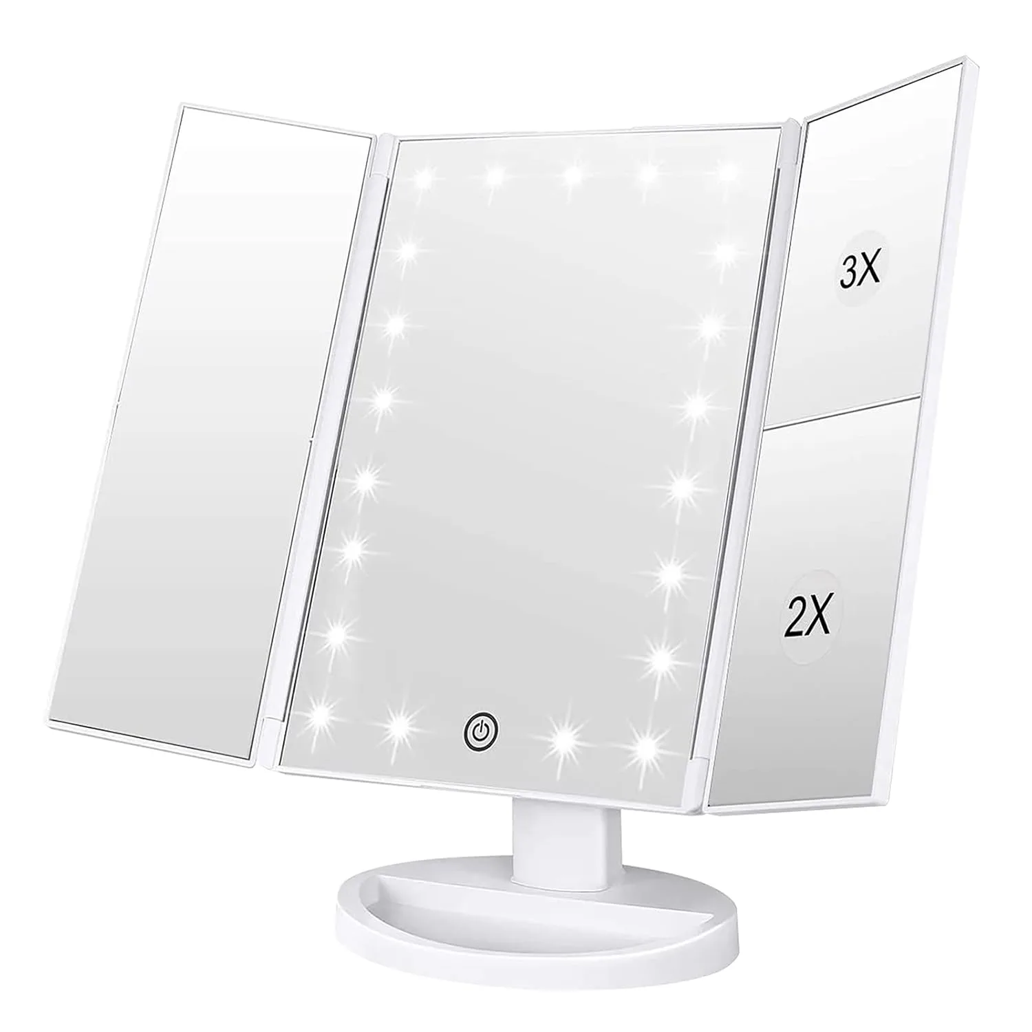 lighted makeup mirror trifold 1