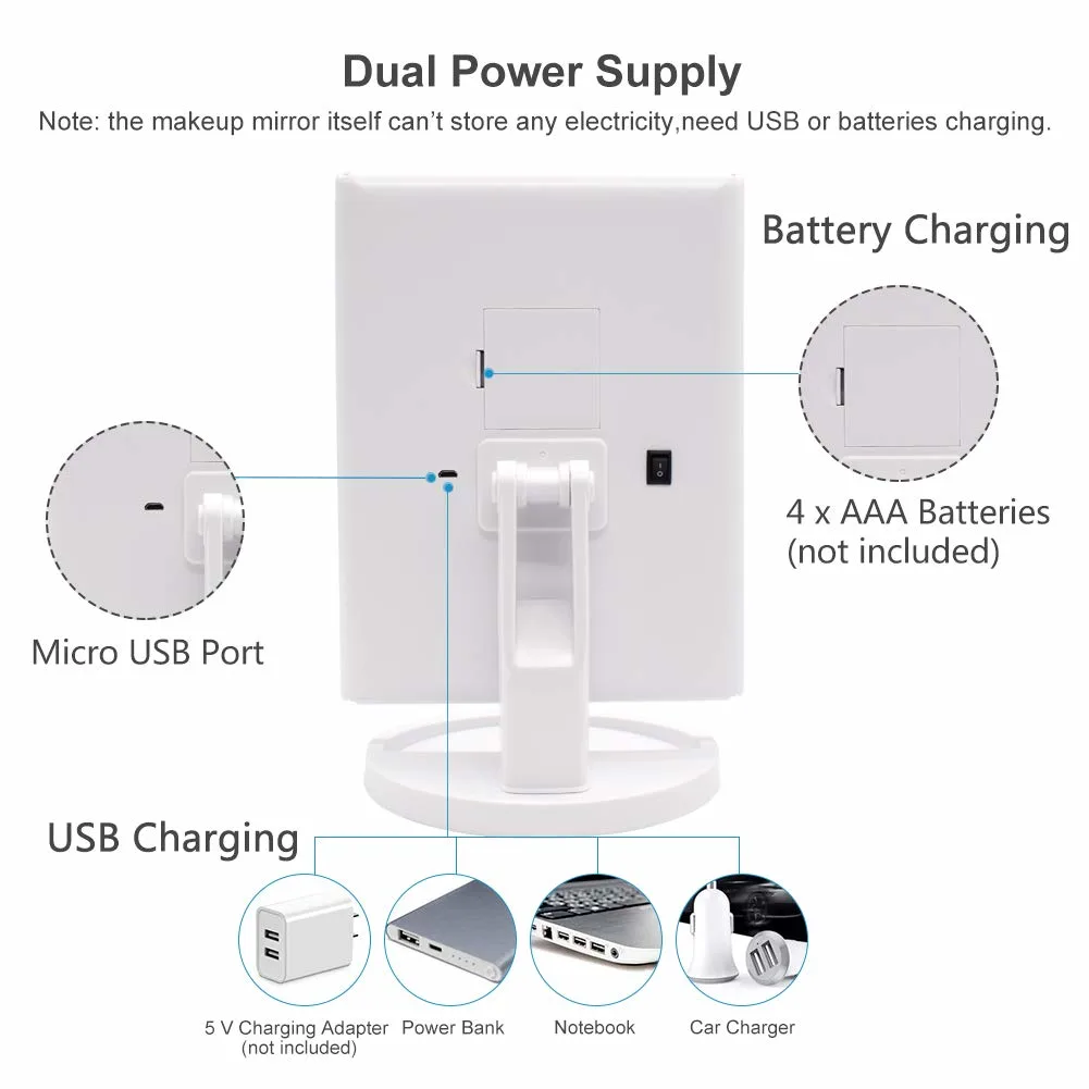 lighted makeup mirror trifold 6