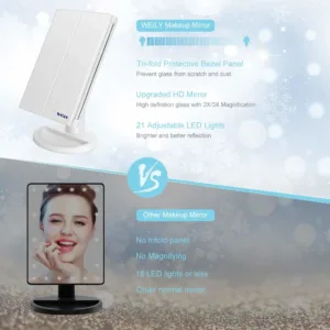 lighted makeup mirror trifold 7