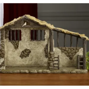lighted nativity stable 1