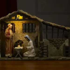 lighted nativity stable 5