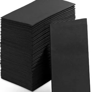 linen like napkins black 1