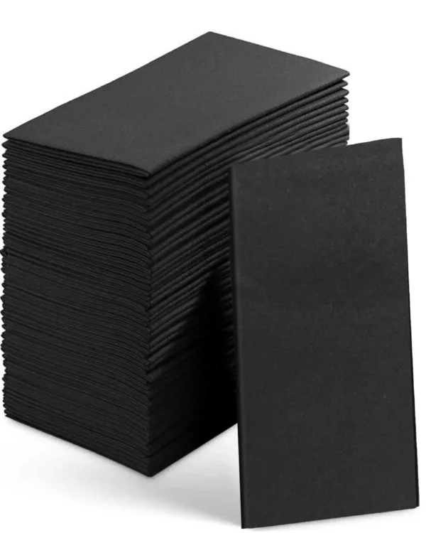 linen like napkins black 1