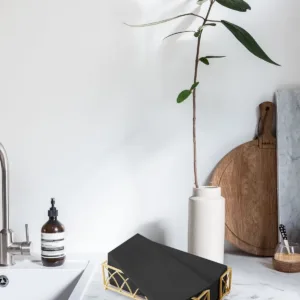 linen like napkins black 3