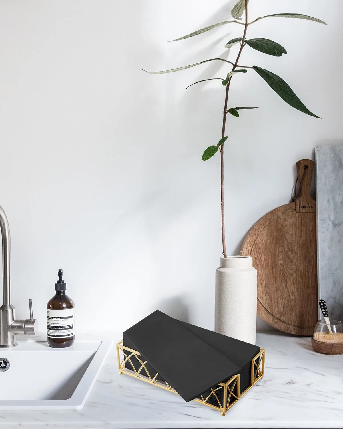 linen like napkins black 3