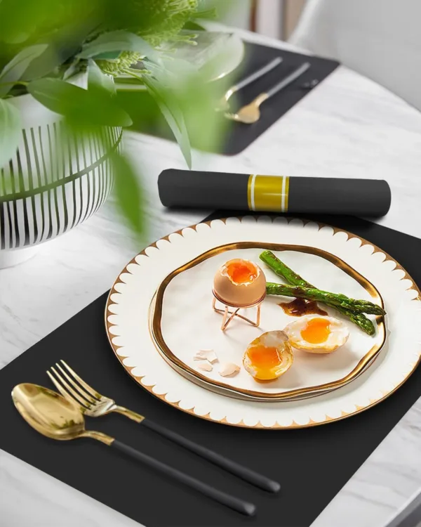 linen like napkins black 5