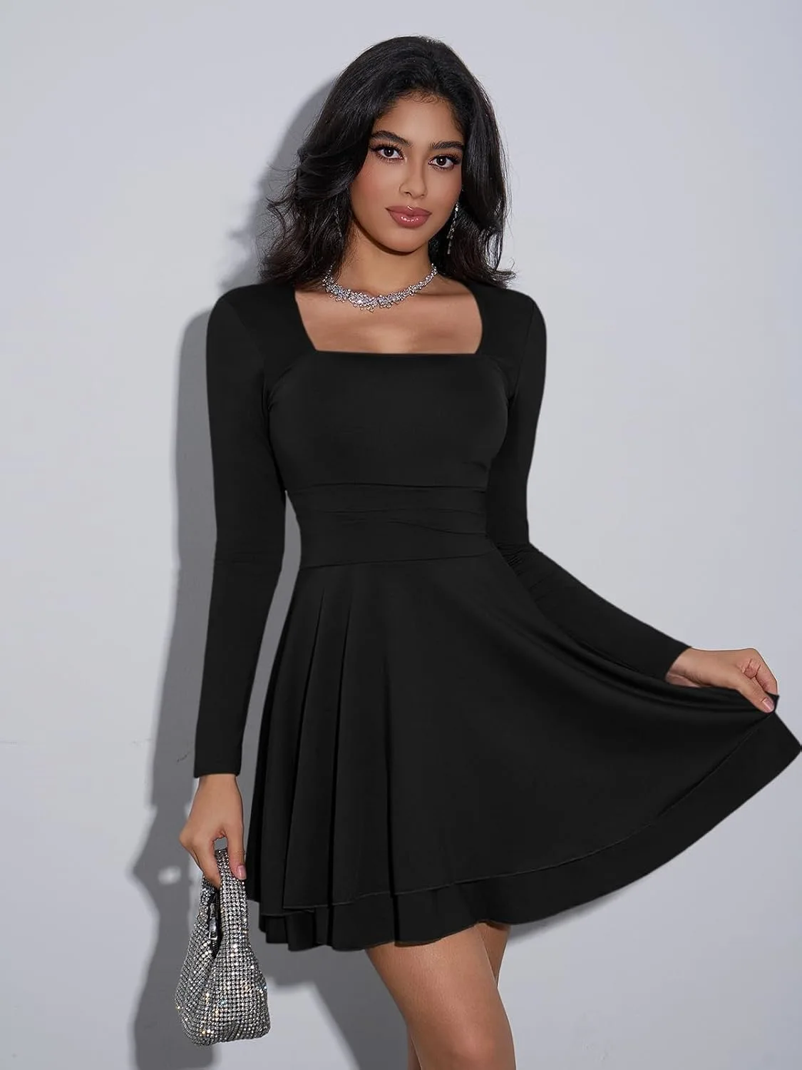 long sleeve mini dress 4