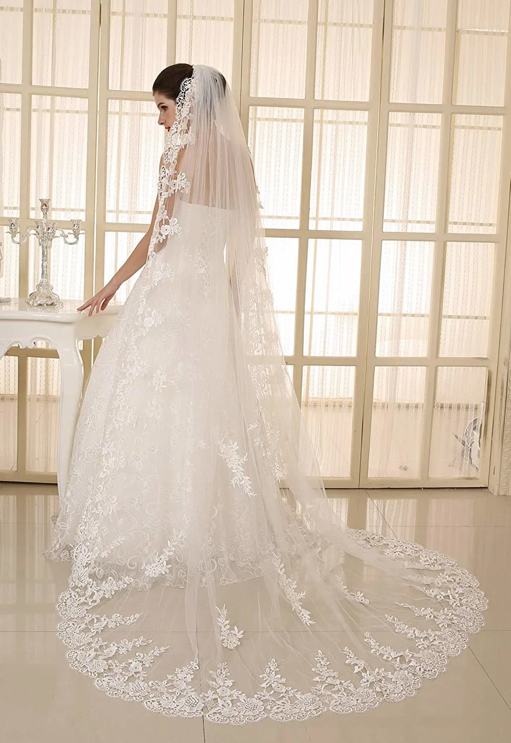 long wedding veil lace 2