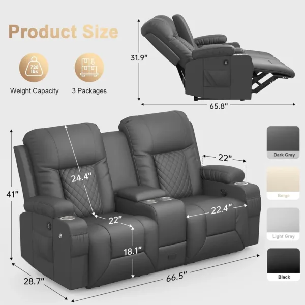 loveseat recliner console 2
