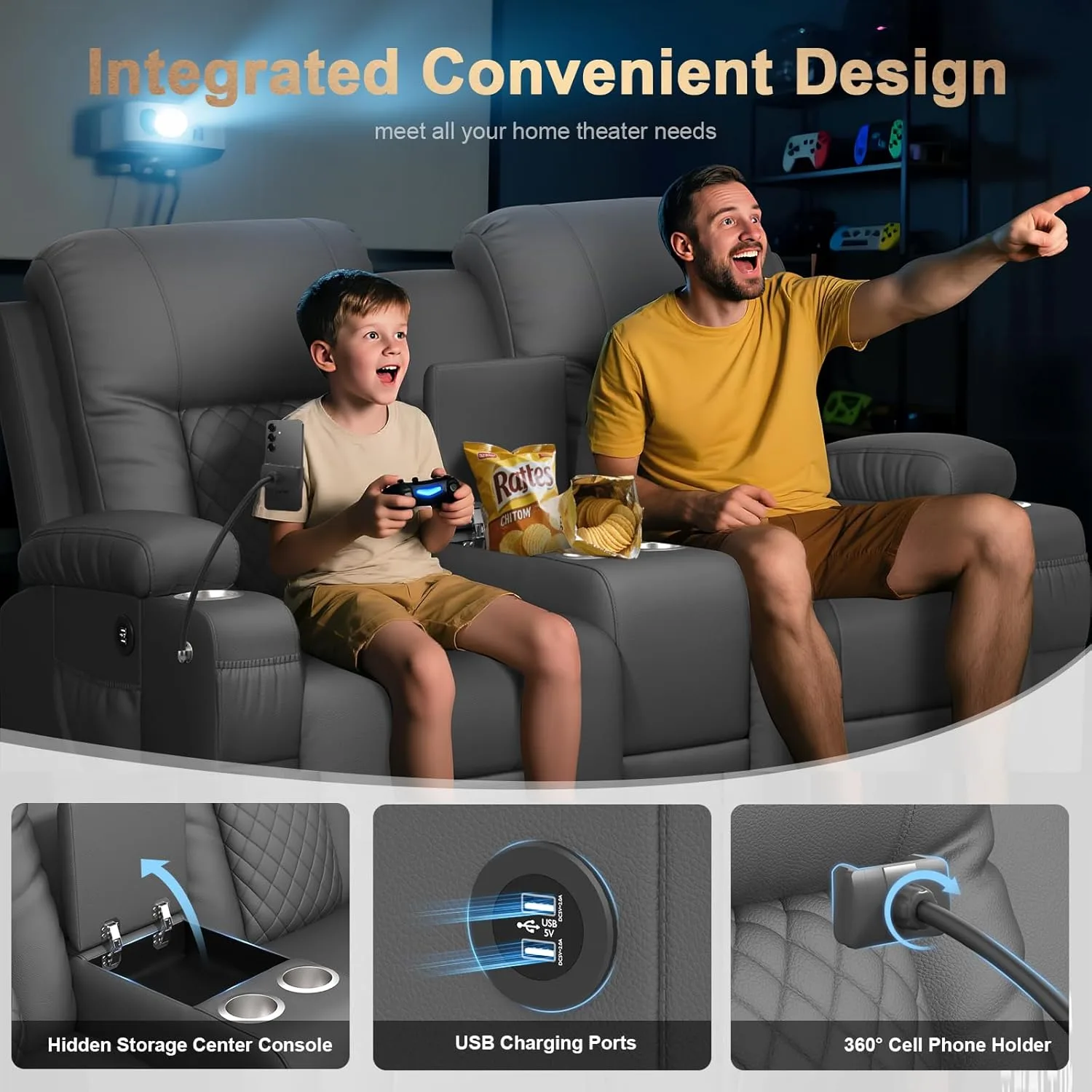 loveseat recliner console 4