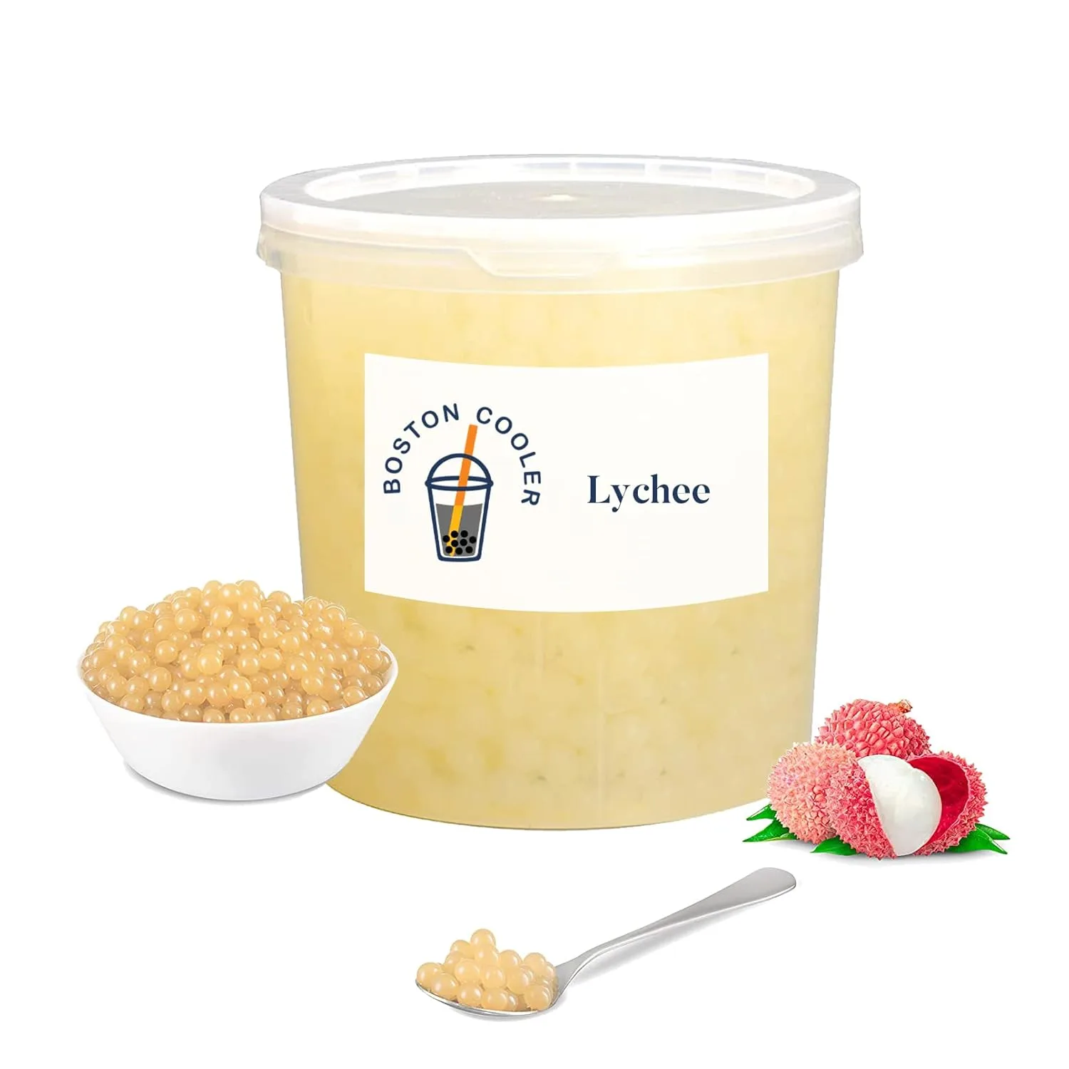 lychee boba bubble tea 1