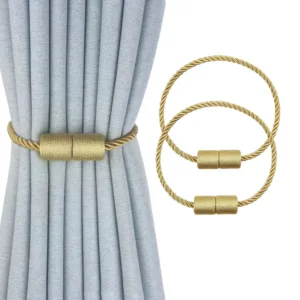 magnetic curtain tiebacks gold 1