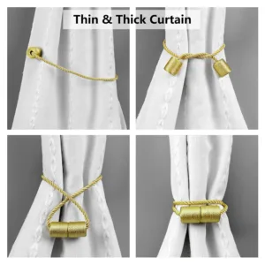 magnetic curtain tiebacks gold 5