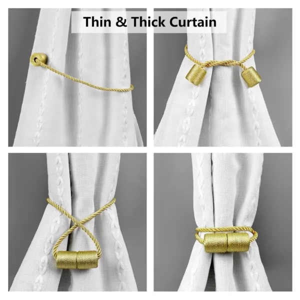 magnetic curtain tiebacks gold 5