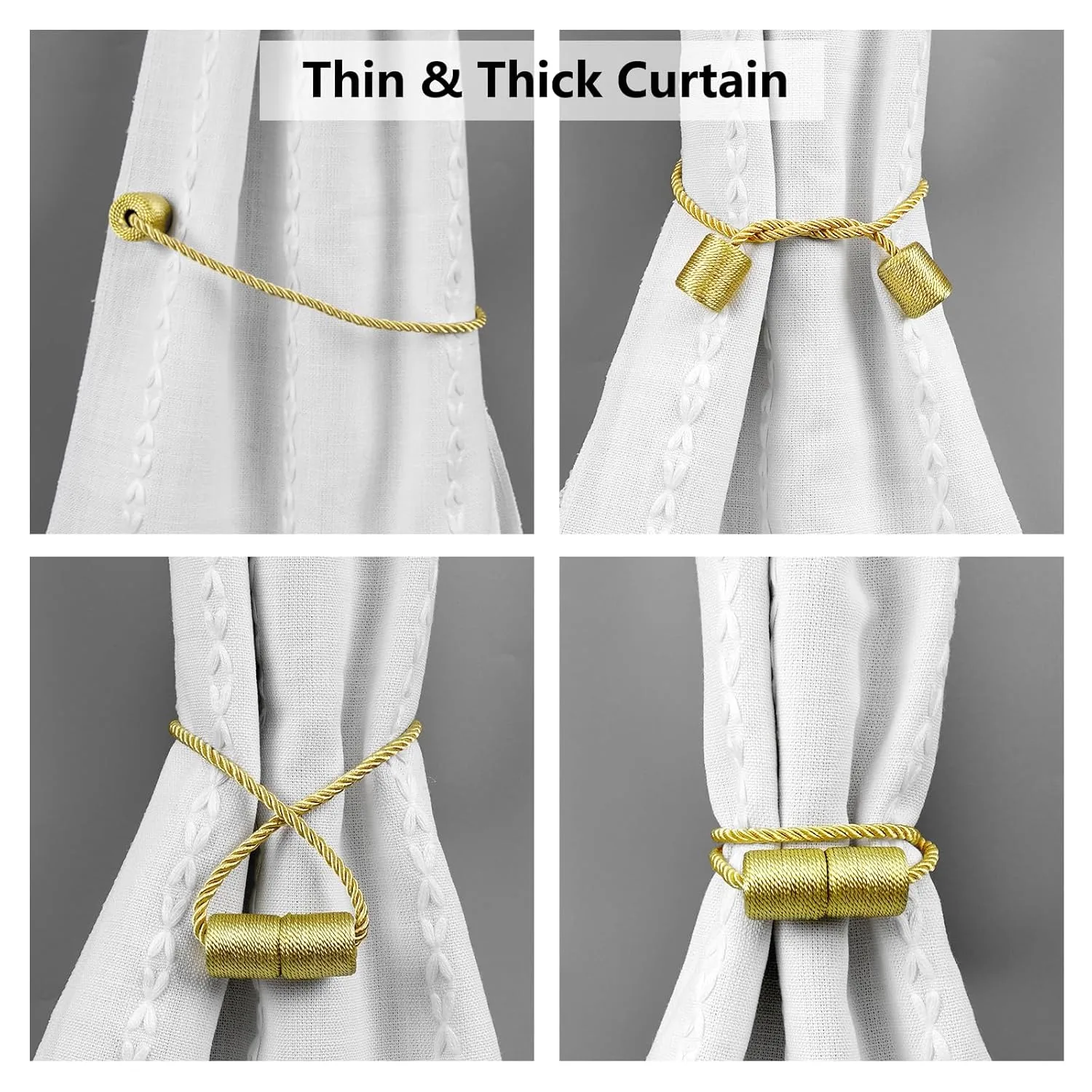 magnetic curtain tiebacks gold 5