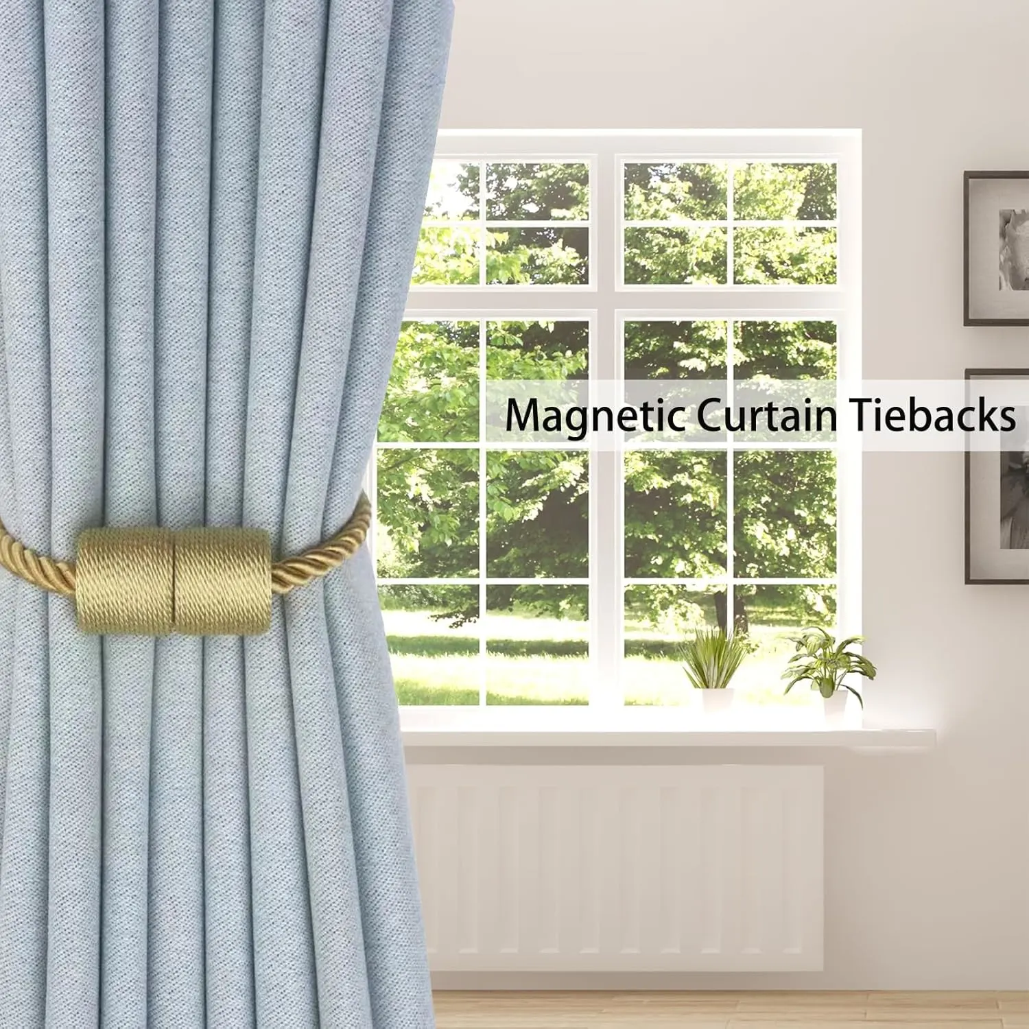 magnetic curtain tiebacks gold 6
