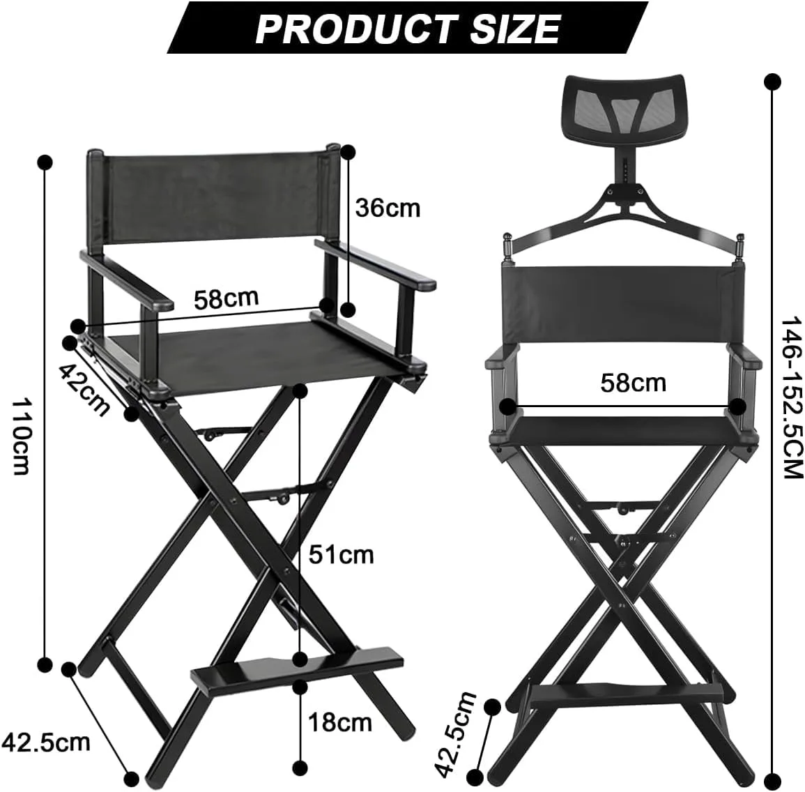 makeup chair foldable tall 3