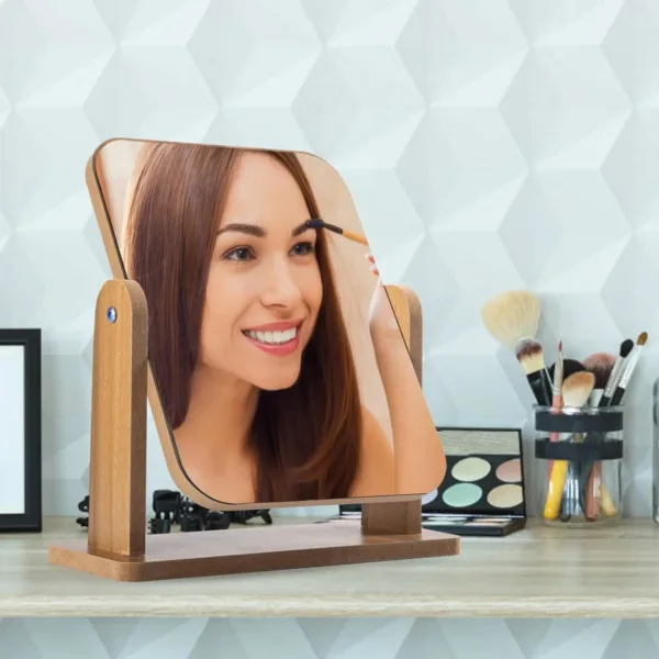 makeup mirror wood base 2