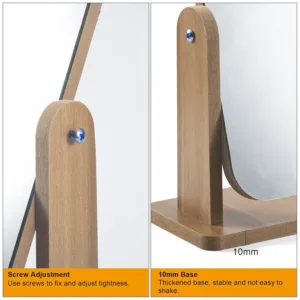 makeup mirror wood base 5