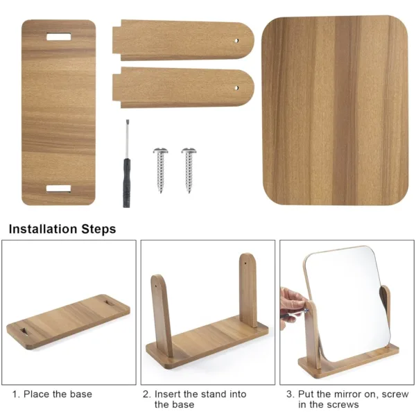 makeup mirror wood base 6