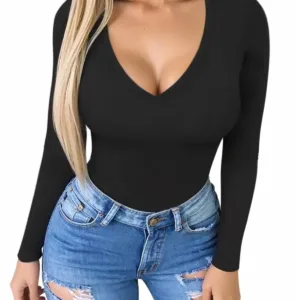 mangopop v neck bodysuit 2