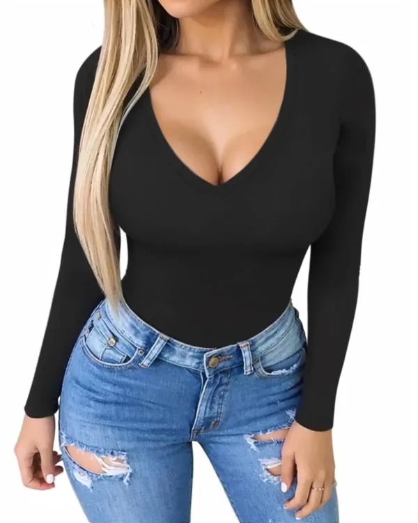 mangopop v neck bodysuit 2
