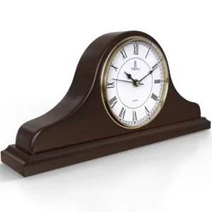 mantel clock wooden silent 1