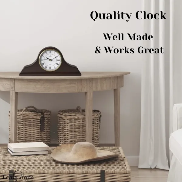 mantel clock wooden silent 5