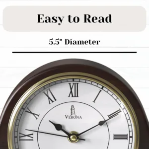 mantel clock wooden silent 6