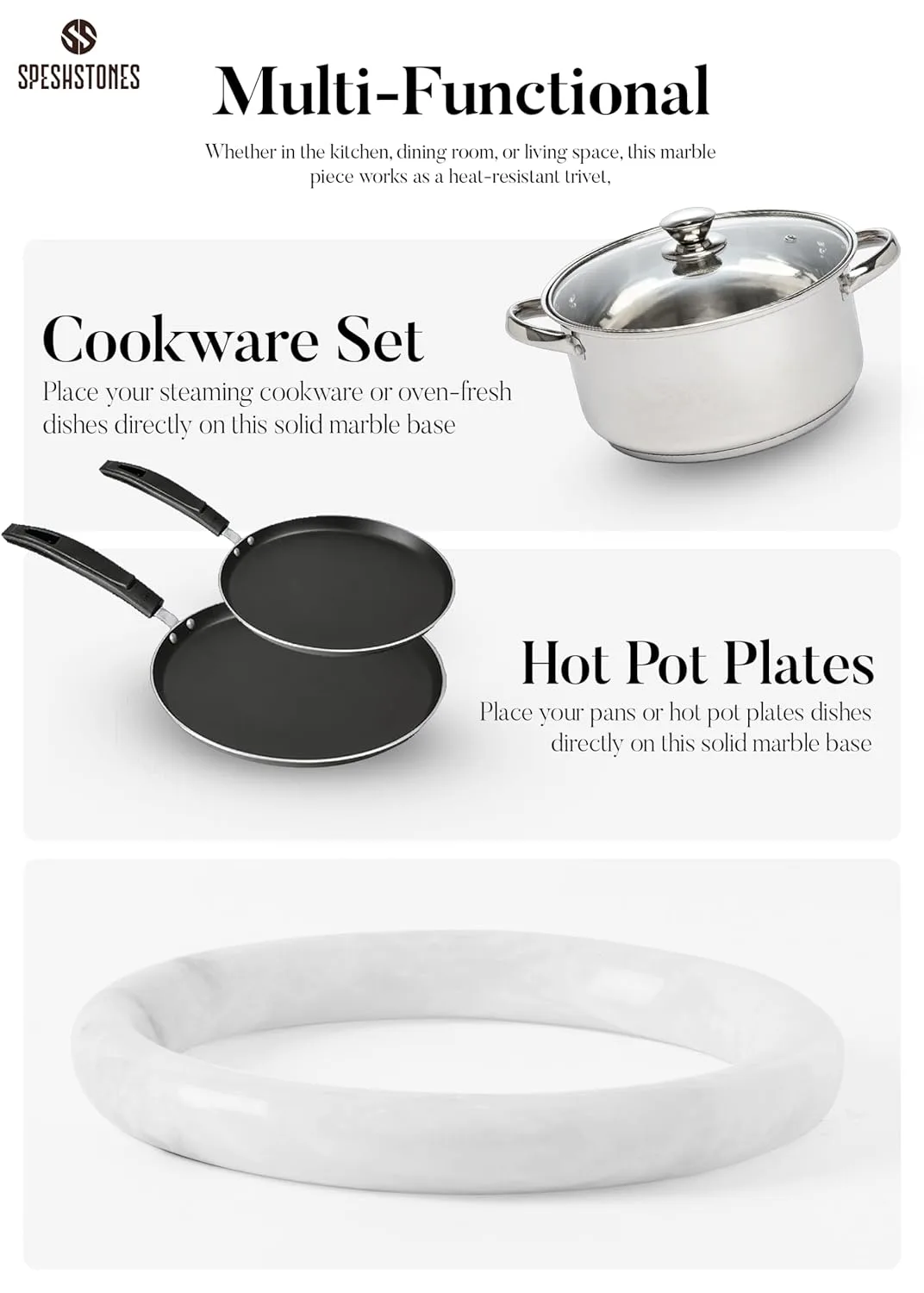 marble trivets set 4