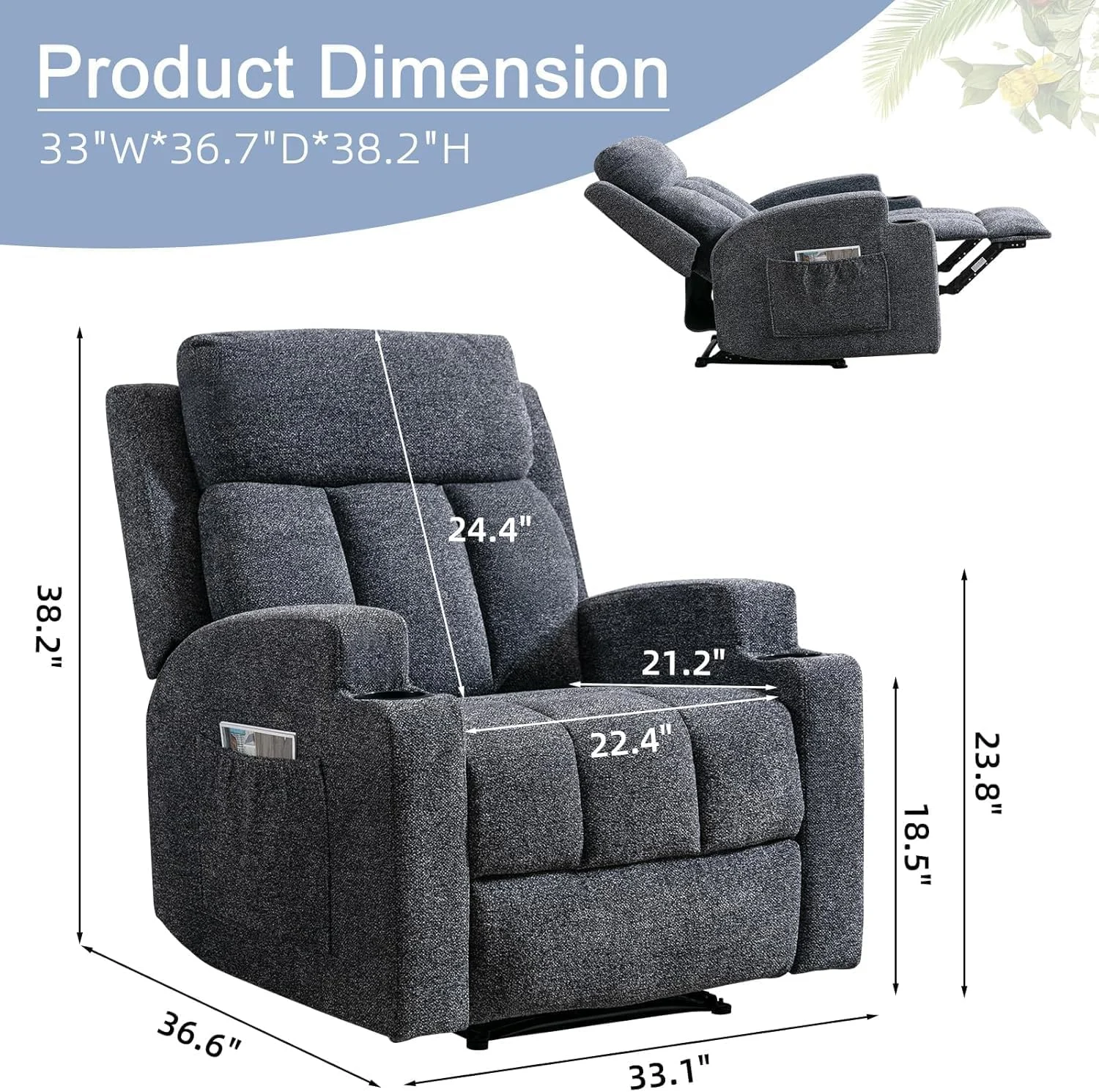 massage recliner chair heat 2