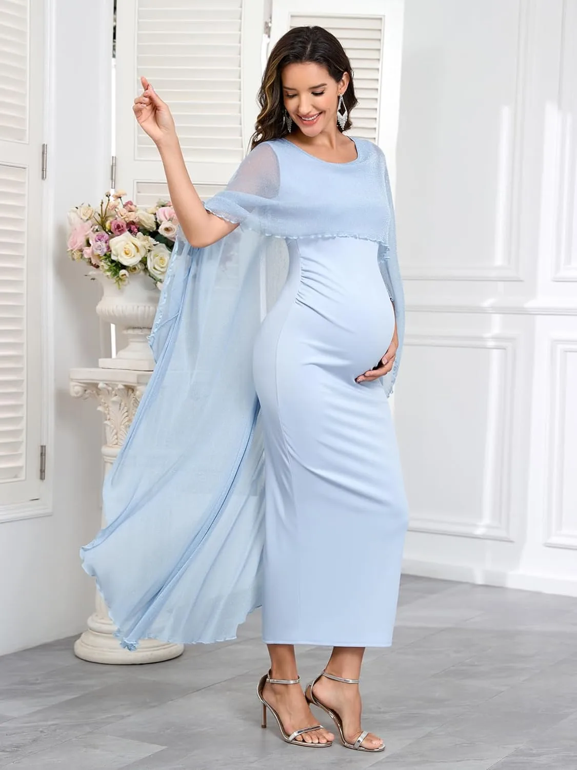 maternity dress cape sparkly 5