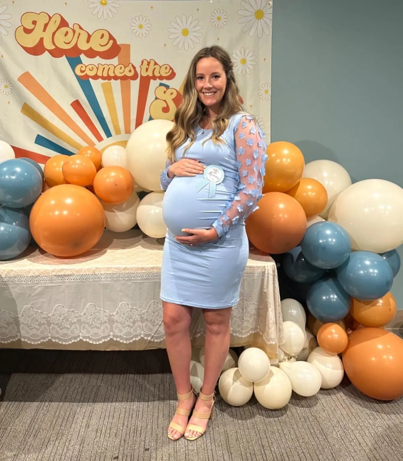 maternity dress floral mesh 2