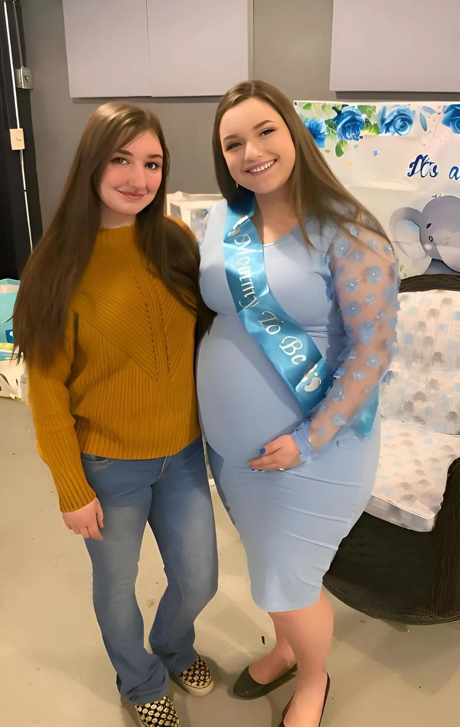 maternity dress floral mesh 3