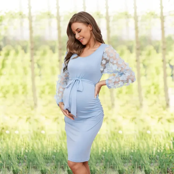 maternity dress floral mesh 4